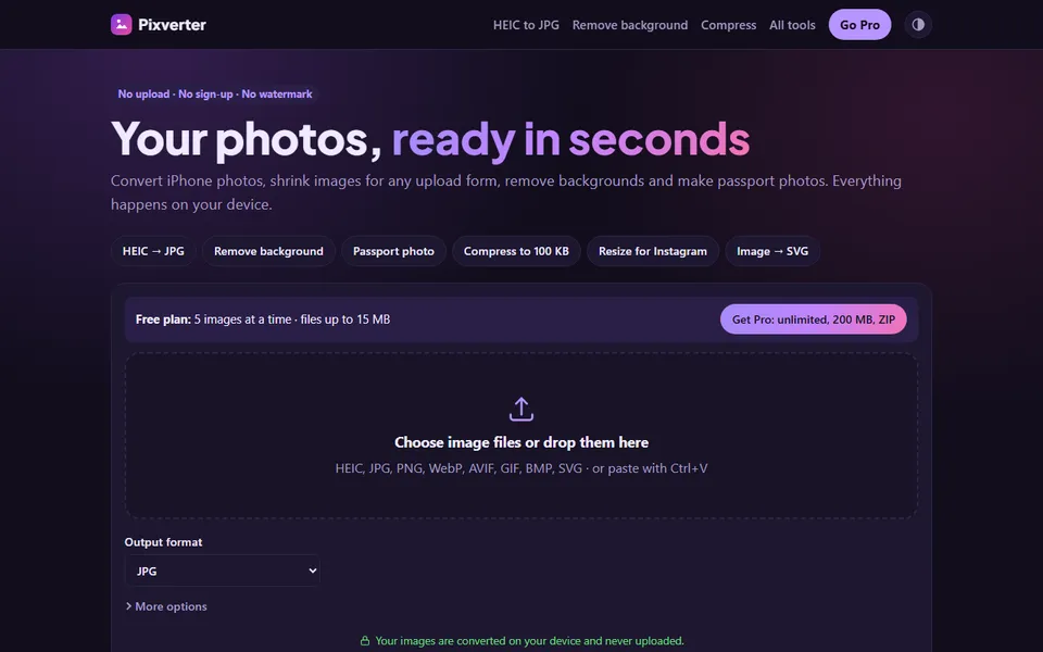 Pixverter screenshot